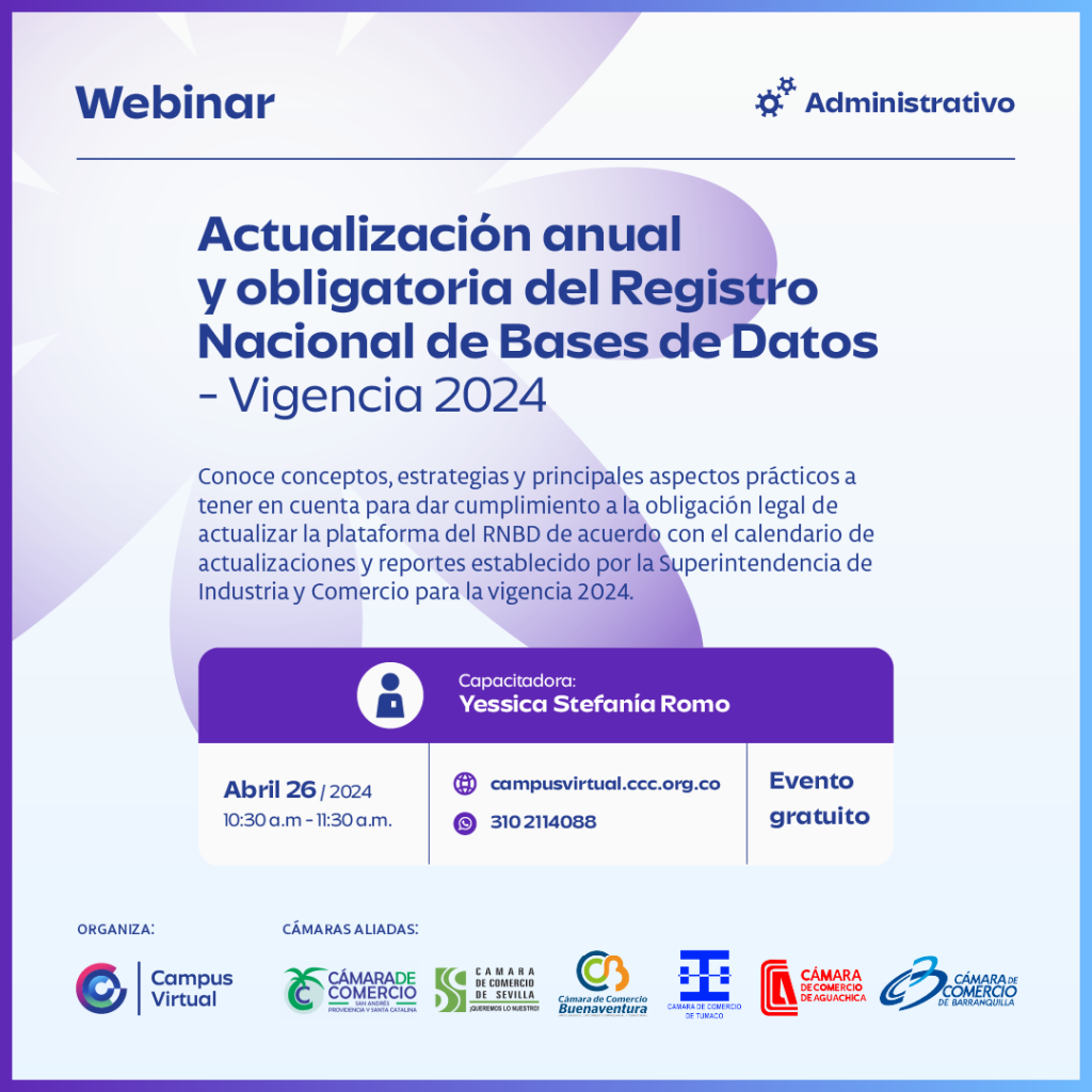 Actualización anual y obligatoria del Registro Nacional de Bases de ...